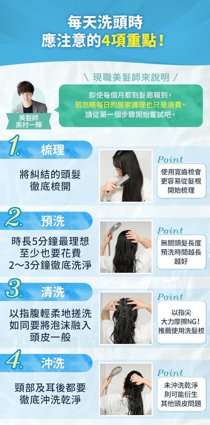 使用同一款洗髮精卻呈現不同效果?正確的洗髮流程為何?