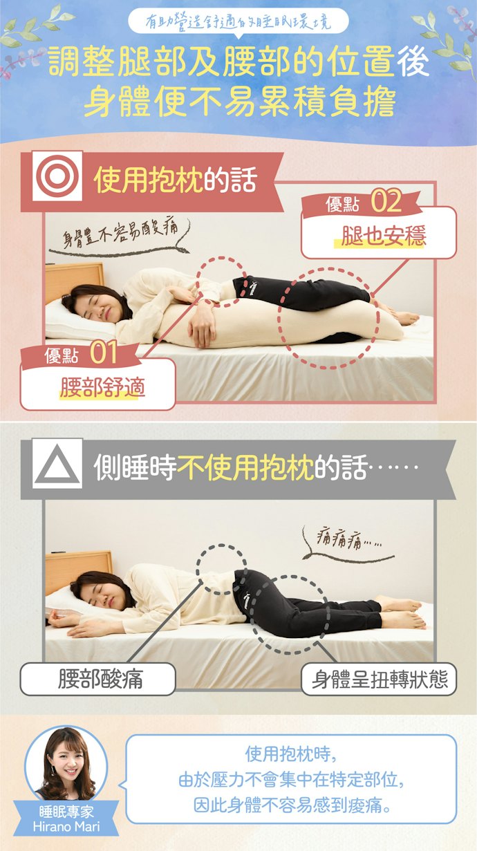 抱枕不只讓睡覺舒服,還能幫助緩解腰痠背痛!