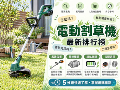 專家監製10 大電動割草機推薦排行榜【2026最新】