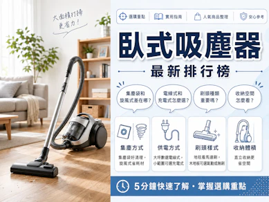 10 大臥式吸塵器推薦排行榜【2026最新】