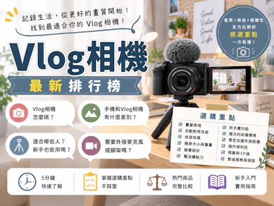 專家監製10 大Vlog相機推薦排行榜【2026最新】