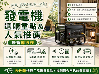 10 大發電機推薦排行榜【2026最新】