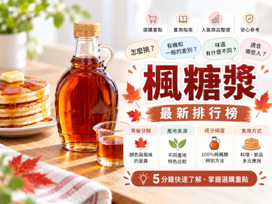 營養師監製10 大楓糖漿推薦排行榜【2026最新】