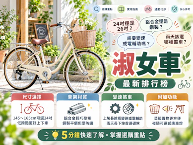 10 大淑女車推薦排行榜【2026最新】