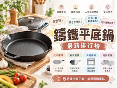 10 大鑄鐵平底鍋推薦排行榜【2026最新】
