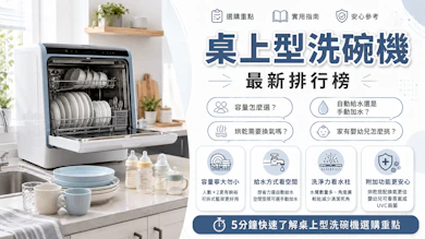 專家監製10 大桌上型洗碗機推薦排行榜【2026最新】