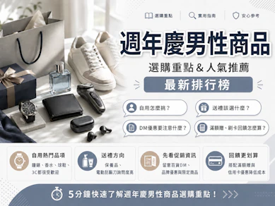 10大週年慶男性商品推薦排行榜【2026最新】