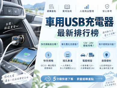 10 大車用USB充電器推薦排行榜【2026最新】