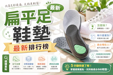 物理治療師監製10 大扁平足鞋墊推薦排行榜【2026最新】