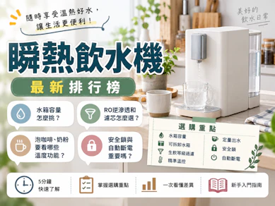 專家監製10 大瞬熱飲水機推薦排行榜【2026最新】