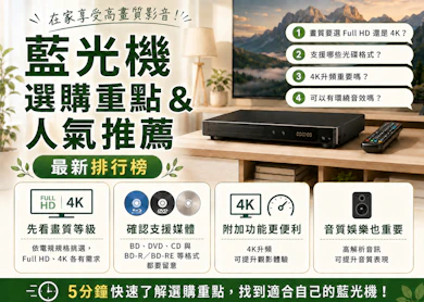 10 大藍光機推薦排行榜【2026最新】