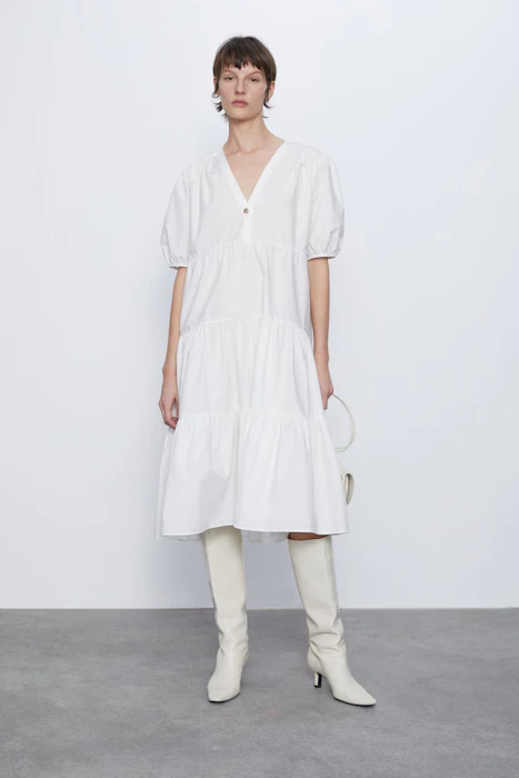 ZARA 中長版府綢洋裝 Translation missing: zh-TW.activerecord.decorators.item_part_image/alt