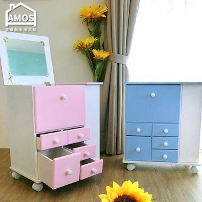 Amos亞摩斯 日系粉嫩色大型移動化妝櫃 Translation missing: zh-TW.activerecord.decorators.item_part_image/alt