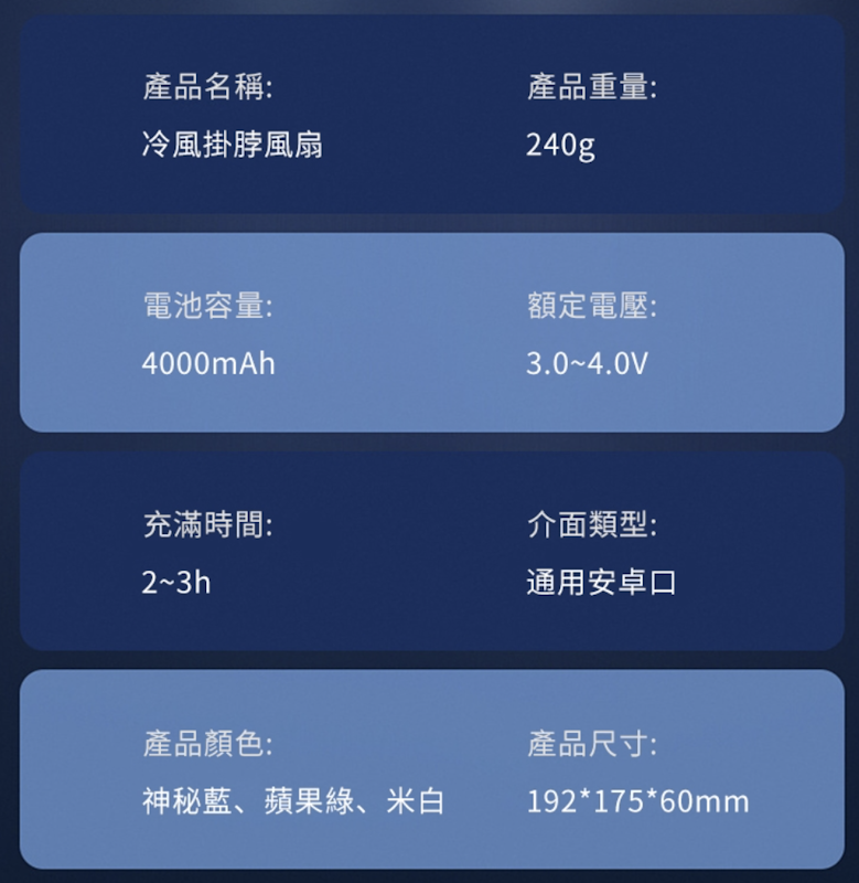 渦輪無葉懶人掛脖風扇 3