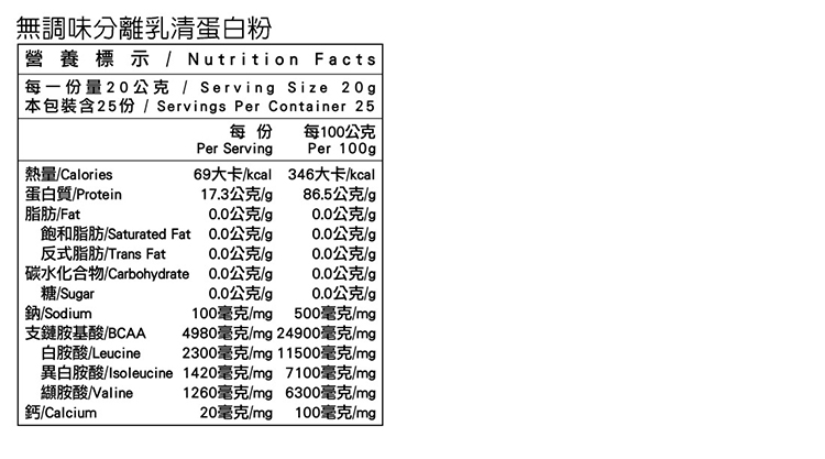 無調味分離乳清蛋白粉 3