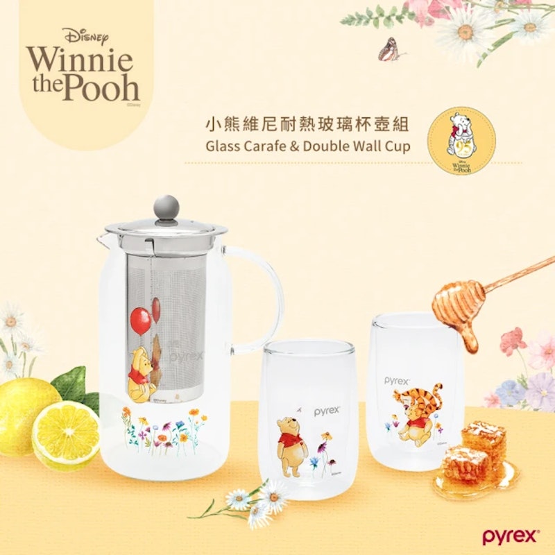 熊維尼美好時光玻璃杯壺3件組 1