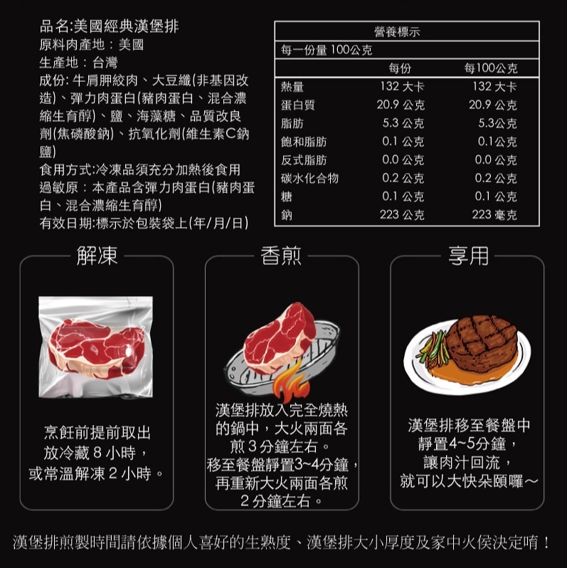 超厚美式牛肉漢堡排 2