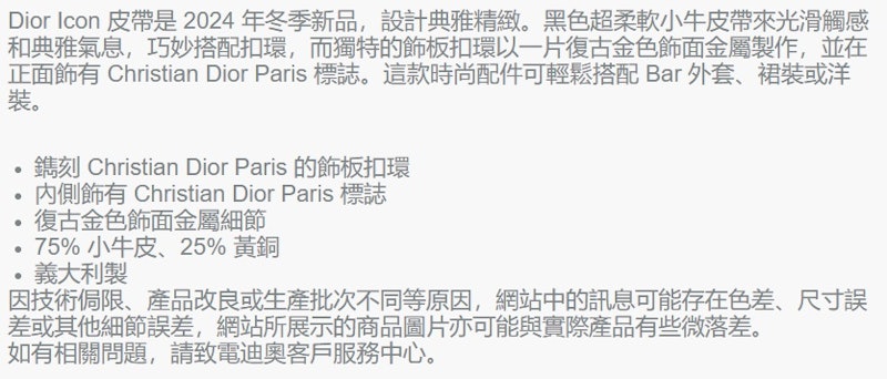 Dior Icon 皮帶 3