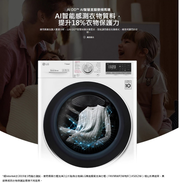 Wi-Fi 蒸氣洗脫烘變頻滾筒洗衣機 3