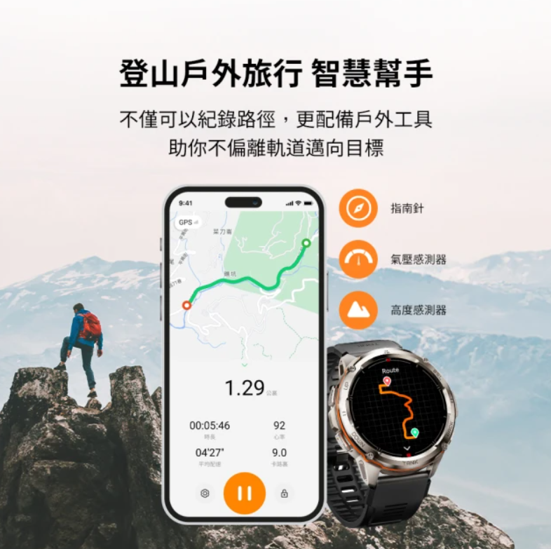 軍規防水運動 GPS 智慧手錶 3