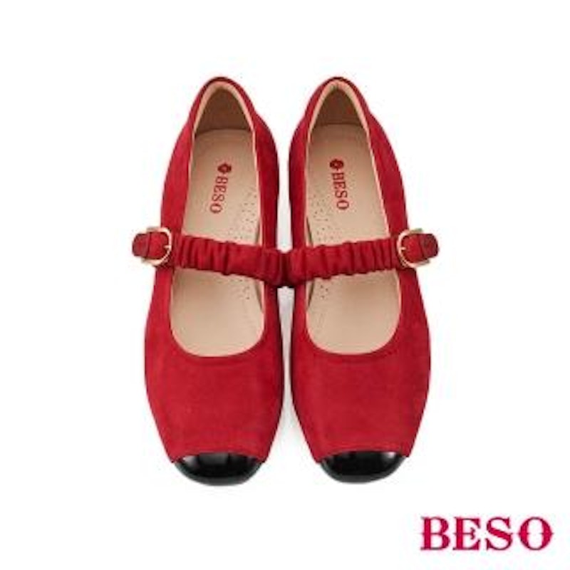 BESO 芯軟Q系列-麂皮拼接瑪莉珍鞋 4