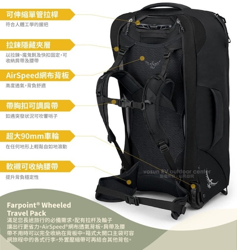 Farpoint Wheeled 伸縮拉桿拖輪自助旅行背包 3