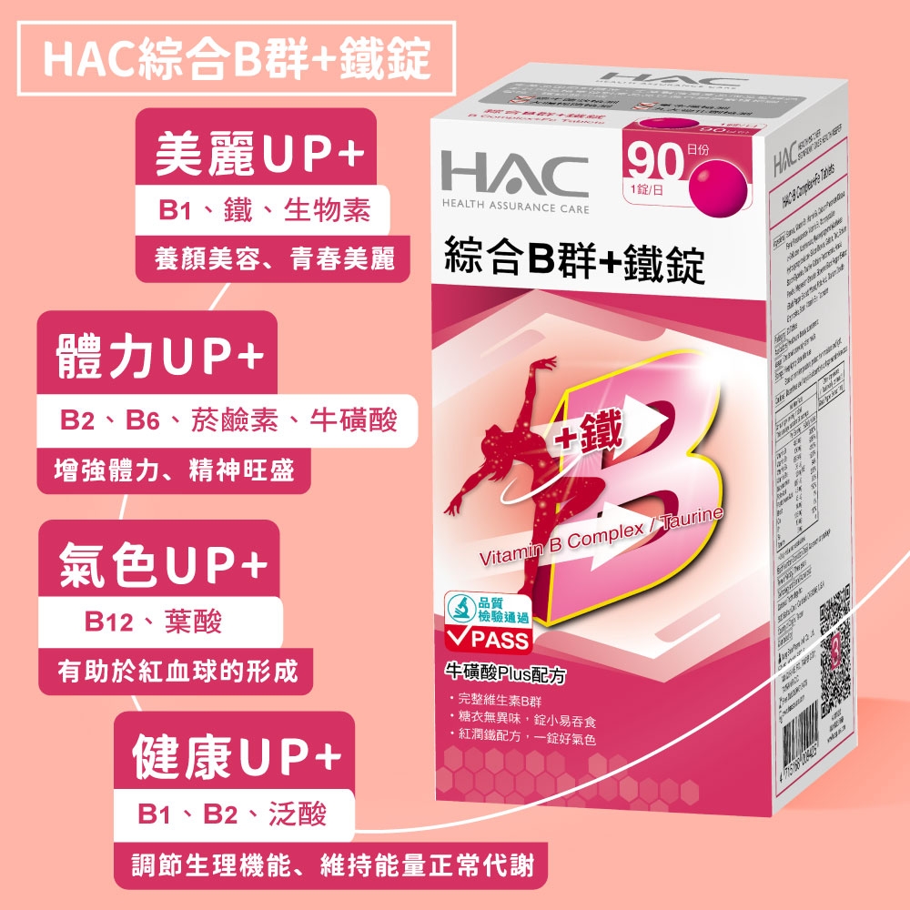 綜合維他命B群＋鐵錠 2