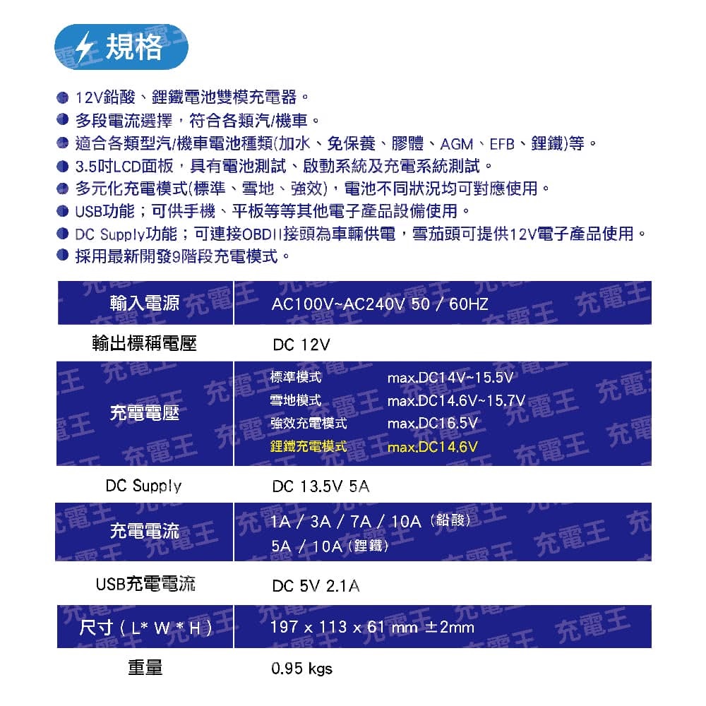 鉛酸鋰鐵雙模電池充電器 3