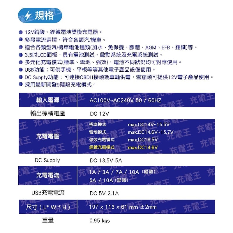 鉛酸鋰鐵雙模電池充電器 3