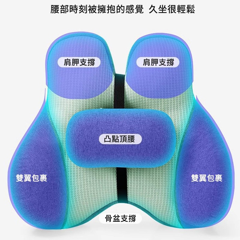 人體工學護背可調節靠腰墊 2