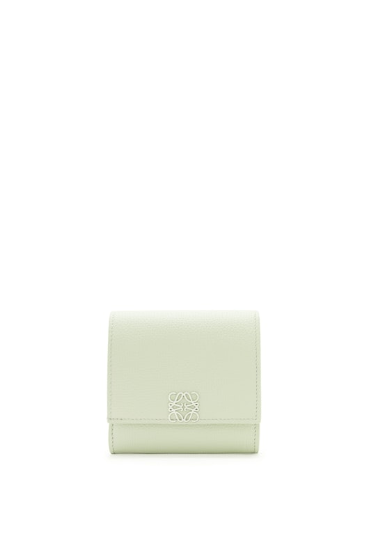 Anagram compact flap wallet in pebble grain calfskin 1