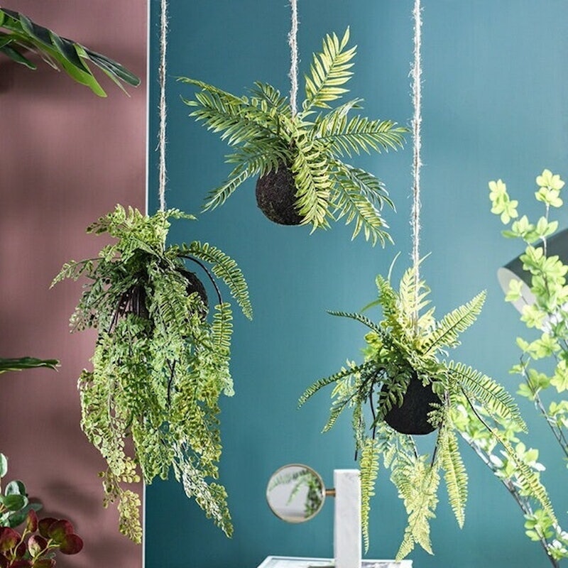 北歐風仿真蕨類植物空中吊球 1