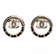 CHANEL 雙C LOGO 皮革圓形穿式耳環 1