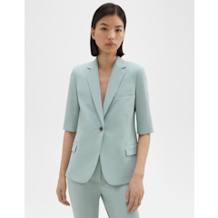 Short-Sleeve Blazer in Good Wool