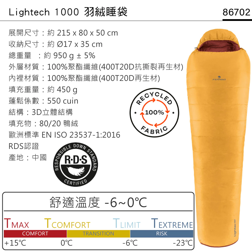 Lightech 1000 羽絨睡袋 5