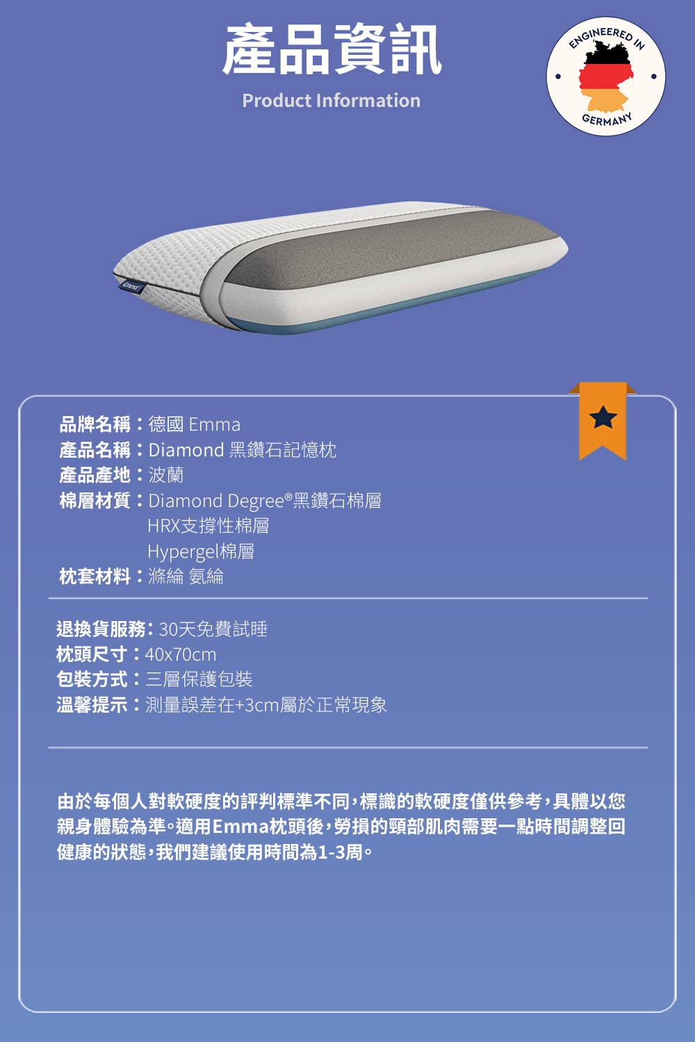 石墨烯黑鑽石記憶枕 2