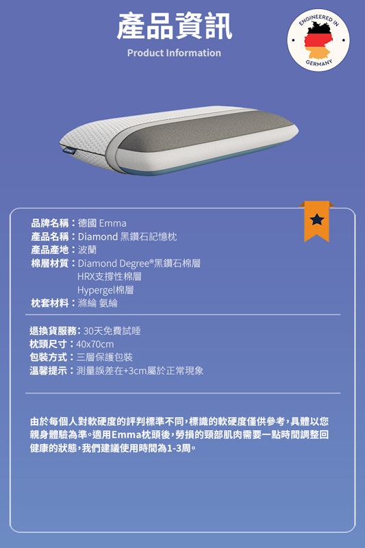 石墨烯黑鑽石記憶枕 2