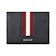BALLY BALLY SALDER銀字LOGO牛皮飾紅白條紋6卡對折名片夾 1