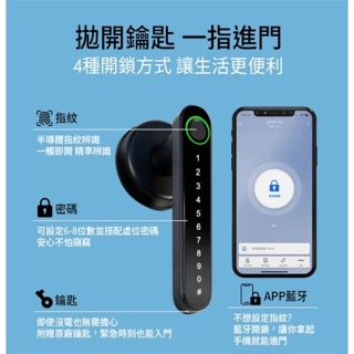4合1把手式室內電子鎖 2