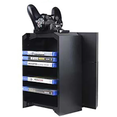 PS4 多功能主機直立式碟片收納散熱底座組