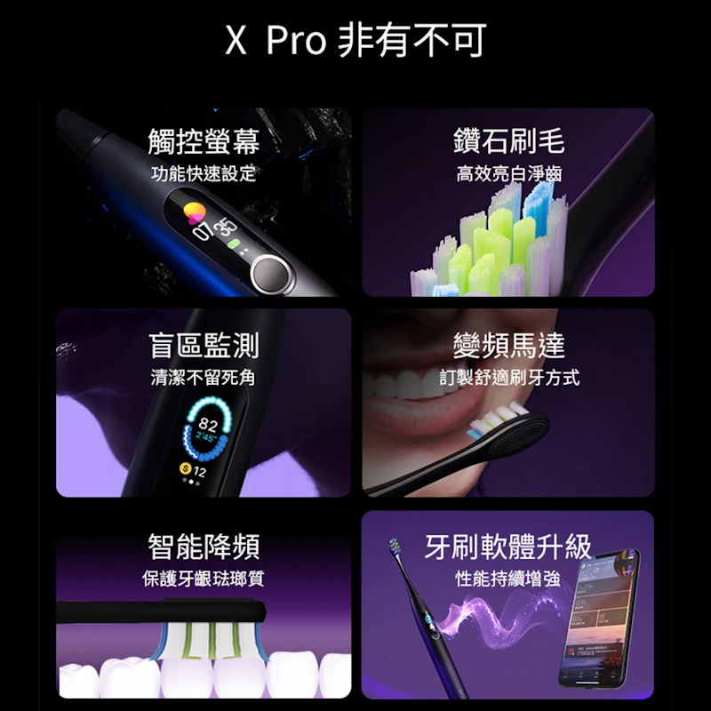X Pro專業升級版APP觸控智能音波電動牙刷 2