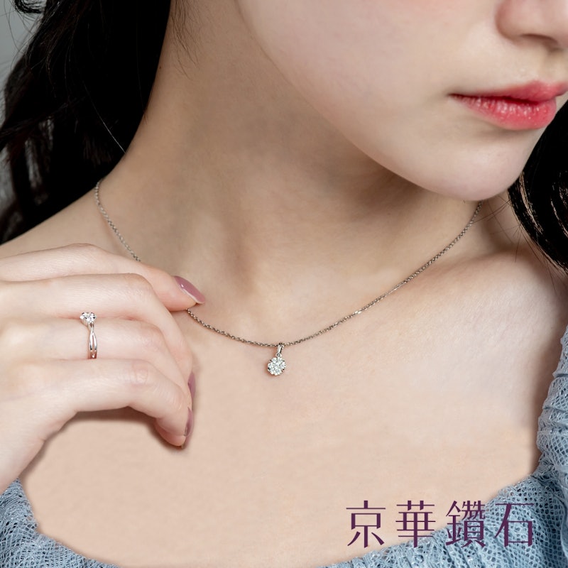 0.22克拉18K金鑽石項鍊 2