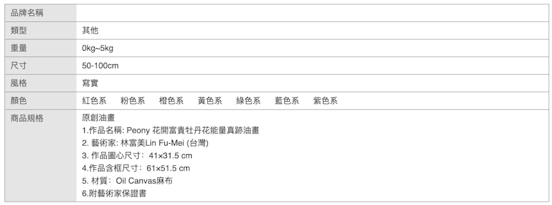 Peony 花開富貴牡丹花油畫 2