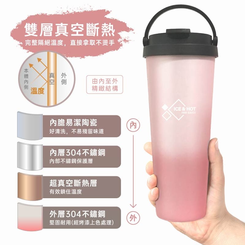 陶瓷噴層手提保溫杯 4