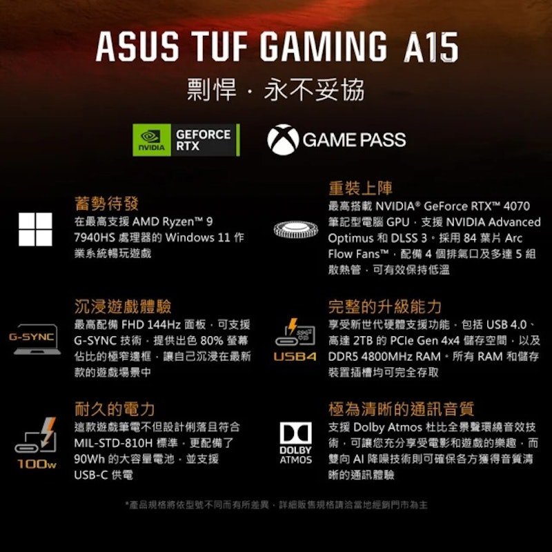 TUF Gaming A15 電競筆電 3