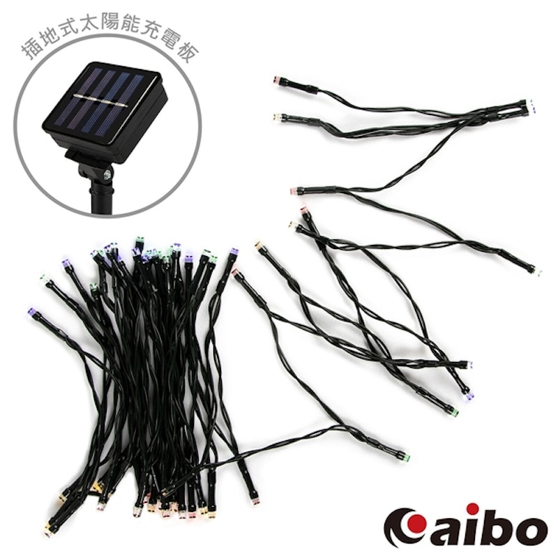 太陽能充電 12米100燈裝飾燈串(四彩/八模式) 1