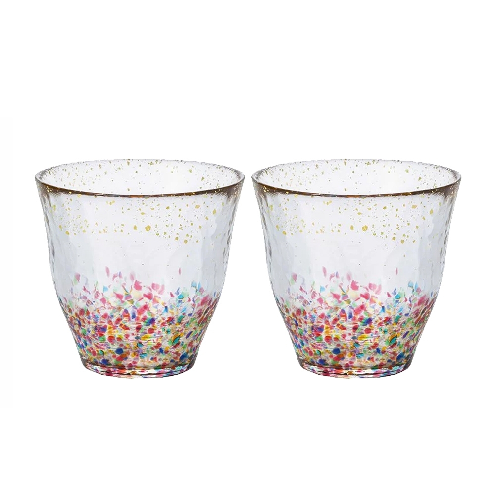 津輕手作系列 金彩花火水杯2入組 1