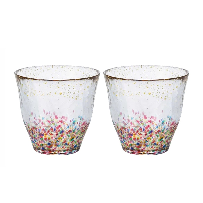 津輕手作系列 金彩花火水杯2入組 1