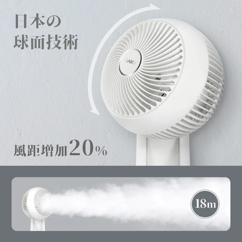 日本球面技術360度球型9吋循環壁扇 4