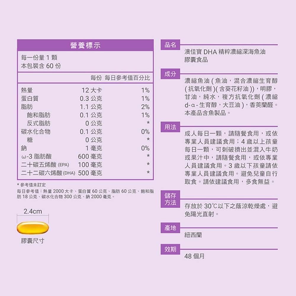 DHA 精粹濃縮深海魚油 3